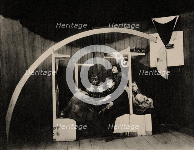 Scene from the play "Agents" by Sholem Aleichem. Set Designer Marc Chagall, 1921. Creator: Anonymous.