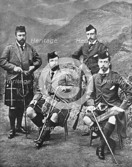 Queen Victoria's four sons at Abergeldie, 1881.Artist: Robert Milne