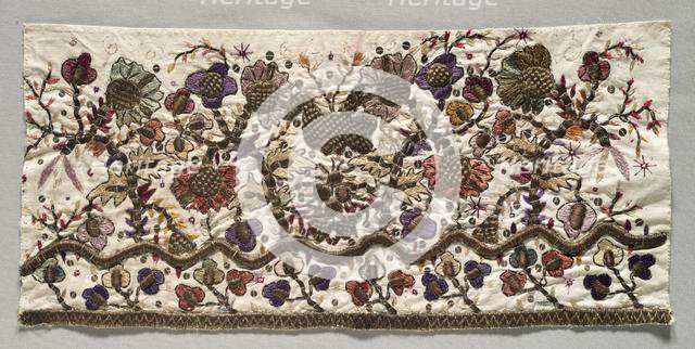 Embroidered Fragment, 1700s. Creator: Unknown.