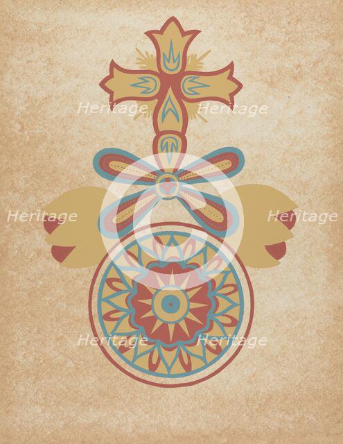 Santa Barbara Mission Doorway Design from the portfolio "Decorative Art...", 1935/1942. Creator: Unknown.