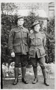 Bernard Laurence 'Barney' Nugent and friend Robert 'Bob' Waugh, Christmas 1917. Creator: Murphy.