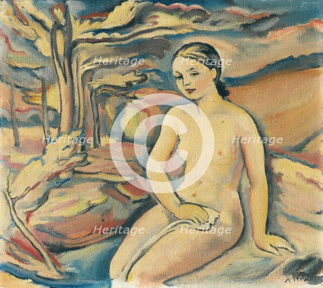 Girl by a Brook, around 1940. Creator: Alois Holub.
