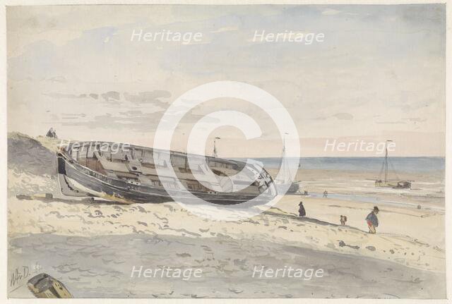 Schuiten on the beach, 1834-1893. Creator: Willem Antonie van Deventer.