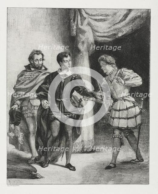 Hamlet: Hamlet and Guildenstern, 1834. Creator: Eugène Delacroix (French, 1798-1863).
