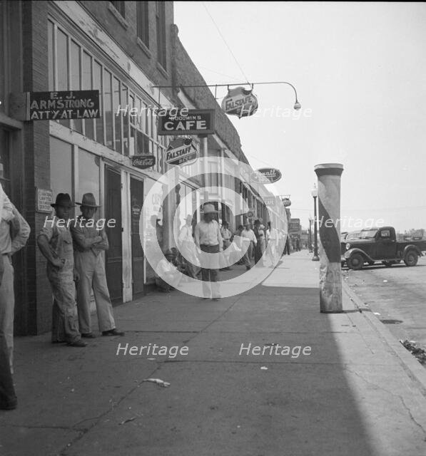 Main street during 1936 drought, Sallisaw, Sequoyah County, Oklahoma, 1936. Creator: Dorothea Lange.