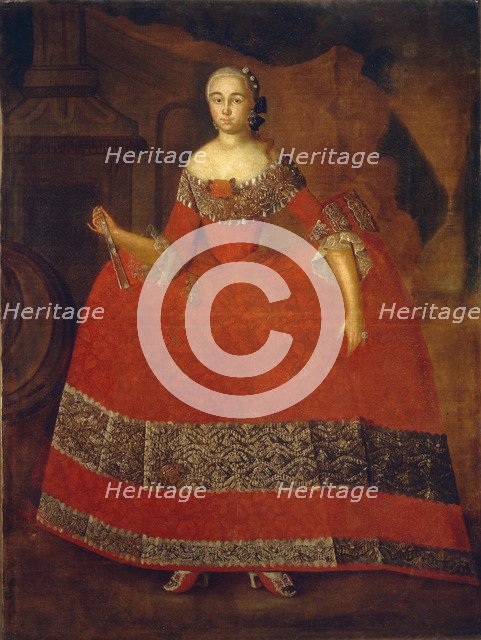 Portrait of Yekaterina Nikolayevna Tishinina, 1759. Artist: Berezin, Ivan Kozmich (1721-1784)