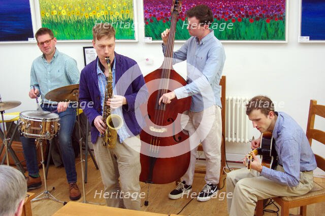 Sam Braysher Quartet, Clocktower Cafe Jazz Club, Croydon, London, March 2025. Creator: Brian O'Connor.