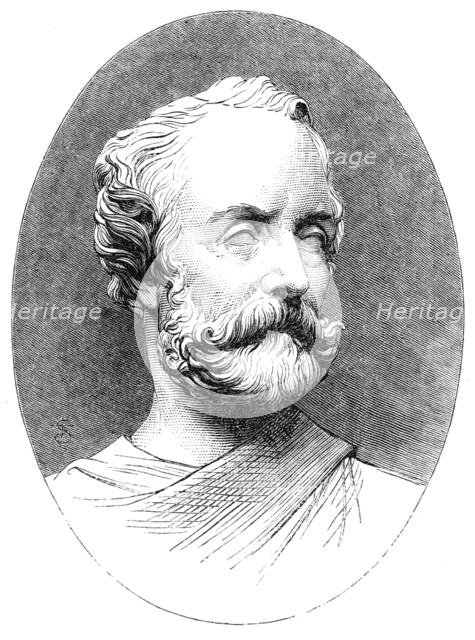 Bust of the late Lord Ashburton, by A. Munro, sculptor, 1864. Creator: Unknown.