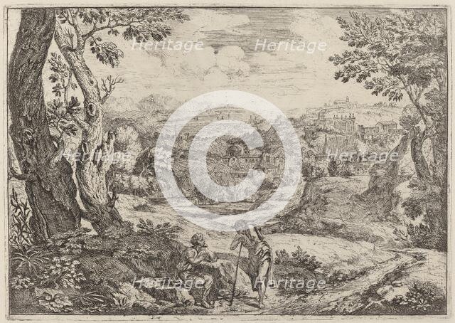 Two Men in Conversation, 1696. Creator: Crescenzio Onofri.