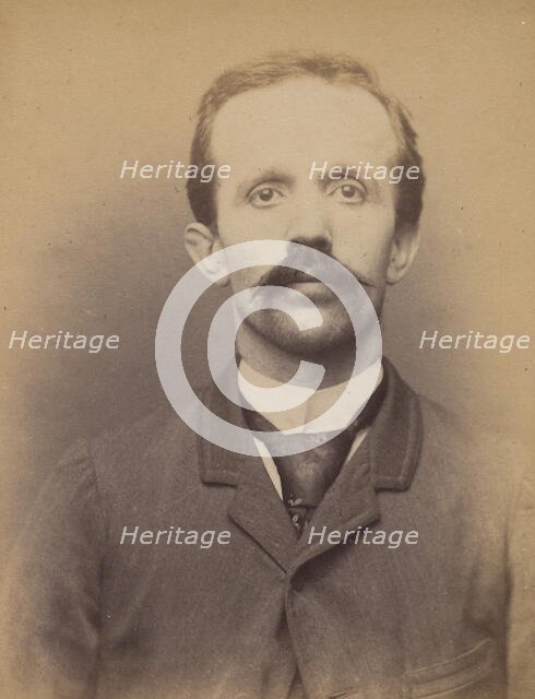 Bazin. Claudius dit César. 36 ans, né à Chatillon (Ain). Mécanicien. Anarchiste. 11/3/94., 1894. Creator: Alphonse Bertillon.