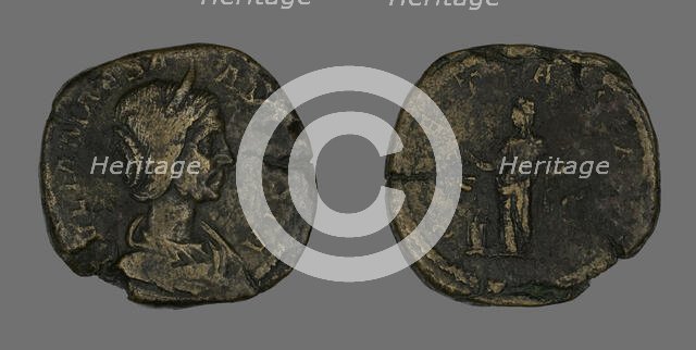 Sestertius (Coin) Portraying Julia Maesa, 223. Creator: Unknown.