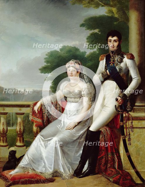 Jérôme Bonaparte and Catharina of Württemberg as King and Queen of Westphalia. Artist: Kinson, François-Joseph (1770-1839)