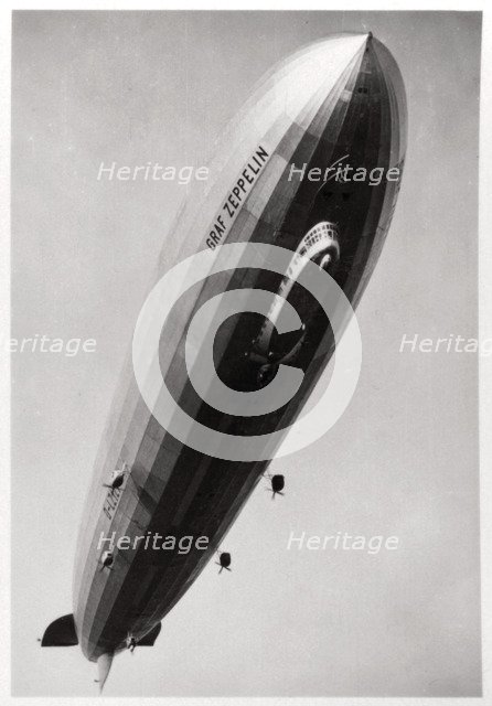 Airship LZ127 'Graf Zeppelin', seen from below, 1933. Artist: Unknown