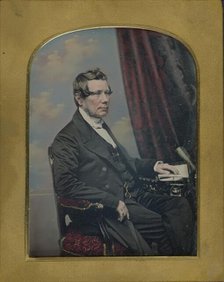 Portrait of a Seated Man with Graying Muttonchop Whiskers, 1852-1855. Creator: William Edward Kilburn.