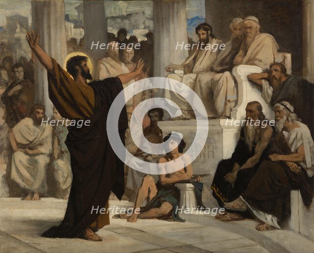 Esquisse pour l'église de Courbevoie : Saint Paul l'Aréopage, 1876. Creator: Edouard Bernard Debat-Ponsan.