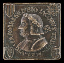 Gian Giacomo Trivulzio, 1441-1518, Marshal of France 1499 [obverse], c. 1499. Creator: Cristoforo Foppa.