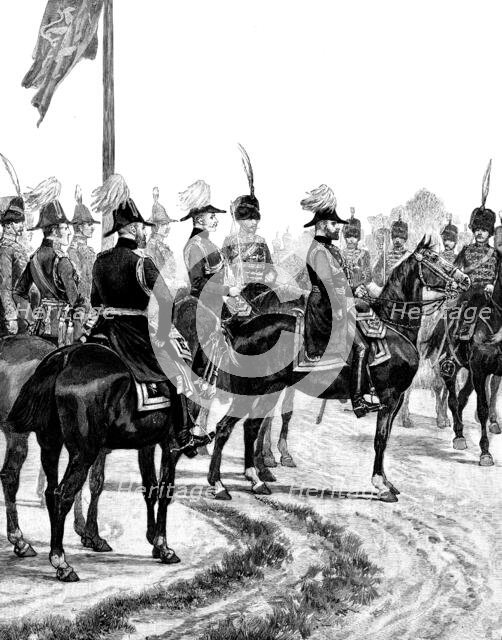 The Royal Visit to Warwickshire: the Prince of Wales reviewing the Warwickshire Yeomanry Corps, 1895 Creator: Unknown.