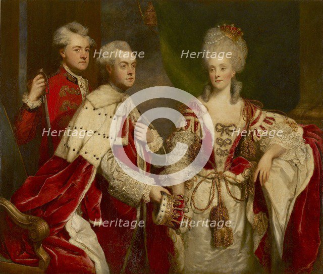 George, 2nd Earl Harcourt, his wife Elizabeth, and brother William, 1780. Artist: Sir Joshua Reynolds.