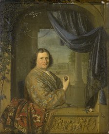 Portrait of a Man holding a Watch, 1688. Artist: Slingelandt, Pieter Cornelisz, van (1640-1691)