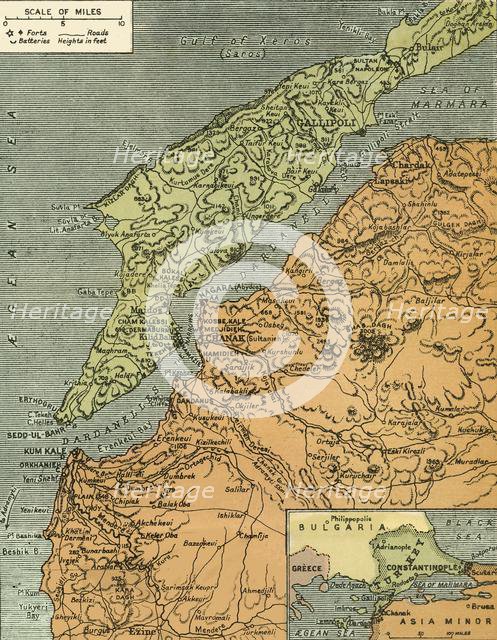 'The Dardanelles with its Forts', 1919. Creator: London Geographical Institute.
