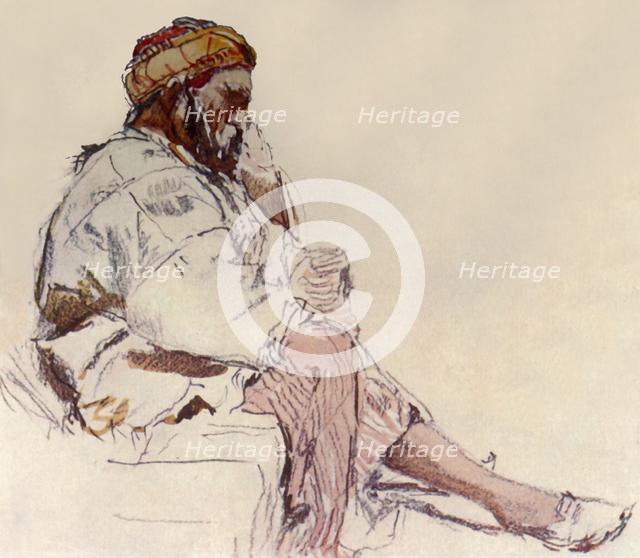 'Syrian Peasant Seated: In Profile', 1902. Creator: John Fulleylove.