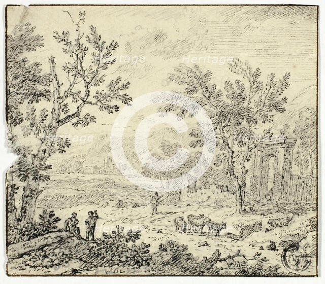 Landscape with Goats, Goatherd and Ruins, n.d. Creator: Jan van Huysum.