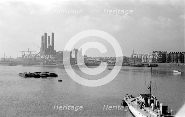 Fulham Power Station, London, c1945-c1965. Artist: SW Rawlings