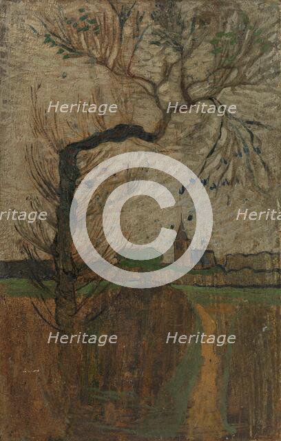 Foothpath with Willow and a Village on the Horizon, 1891. Creator: Richard Roland Holst.