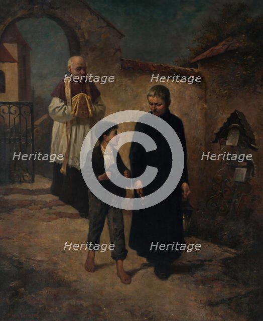 Going to care for the sick, 1901. Creator: Felicián Moczik.