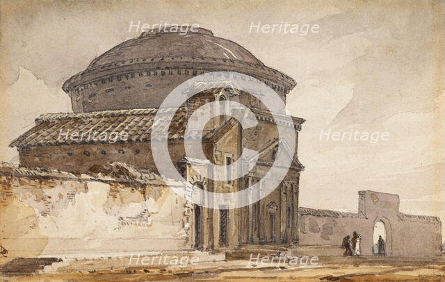 A Circular Building with a Dome, Rome, c1840s. Creator: David Cox the Elder.
