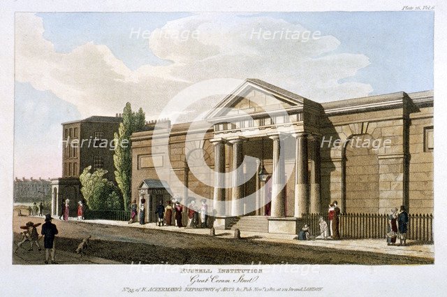 View of the Russell Institution, Great Coram Street, Bloomsbury, London, 1811. Artist: Anon