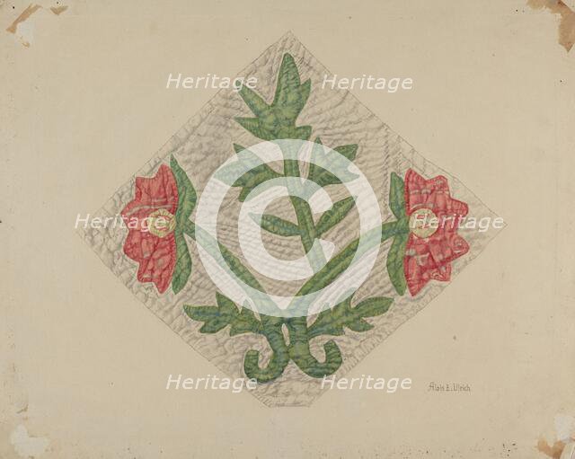 Quilt Pattern, 1935/1942. Creator: Alois E. Ulrich.