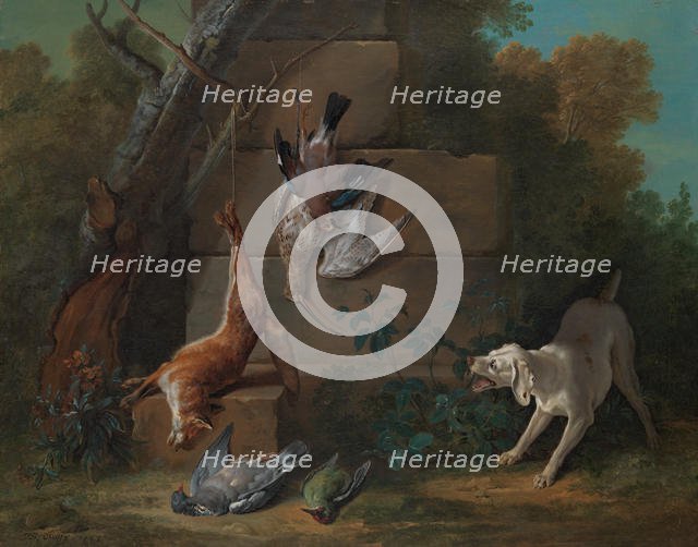Dog Guarding Dead Game, 1753. Creator: Jean-Baptiste Oudry.