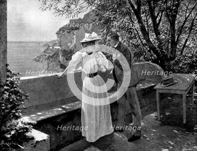 Adam Johnstone's Son: "Don't - please don't!" she said, beginning to be frightened..., 1895. Creator: George Meisenbach.