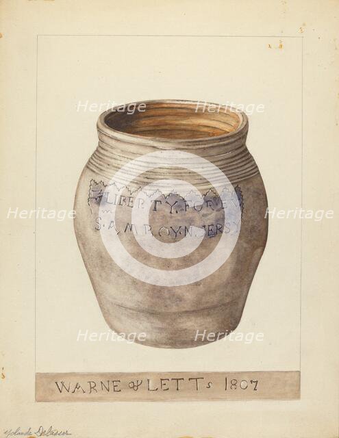 Small Pot, c. 1953. Creator: Yolande Delasser.