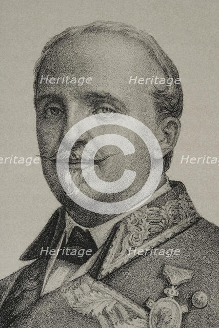 Leopoldo O'Donnell (1809-1867), Spanish military and politician, 1869. Detail. Creator: Jose Cuevas.
