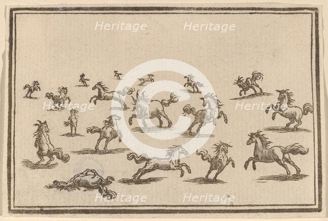 Horses Running, 1621. Creator: Edouard Eckman.