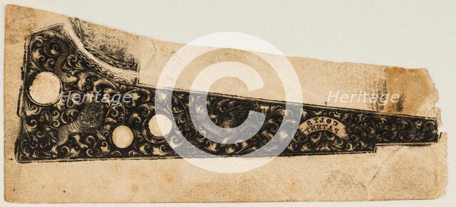 Ink Impression ("Pull") from a Colt Revolver, ca. 1854. Creator: Unknown.