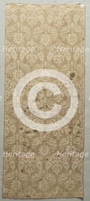 Silk and Linen Fragment, 17th century. Creator: Unknown.
