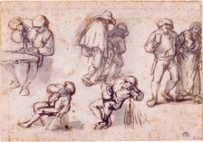 Study of Seven Peasants, 1640s. Creator: Isaac van Ostade.