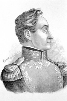 Simon Bolivar 'The Liberator' (1783-1830), military and American independence hero.