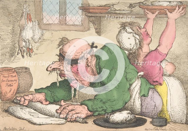 Dinners Drest in the Neatest Manner, October 1811., October 1811. Creator: Thomas Rowlandson.