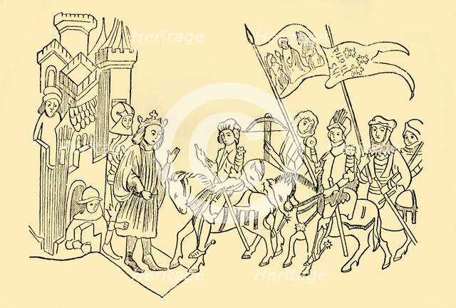 'Joan of Arc Comes to the Court of the French King', c1930. Creator: Unknown.