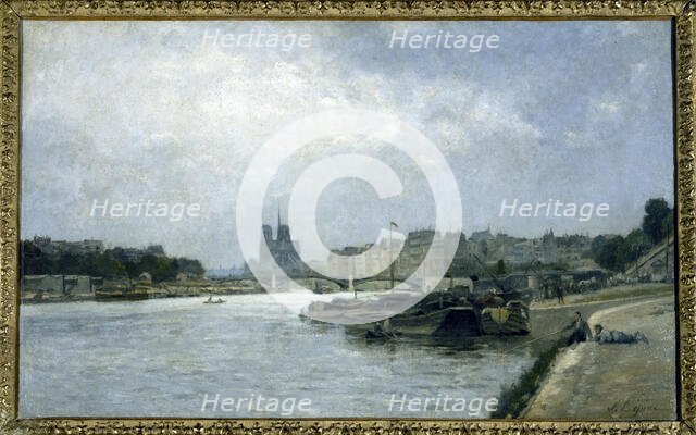 Ile de la Cite and Ile Saint-Louis, seen from Pont d'Austerlitz, c1880. Creator: Stanislas Lepine.