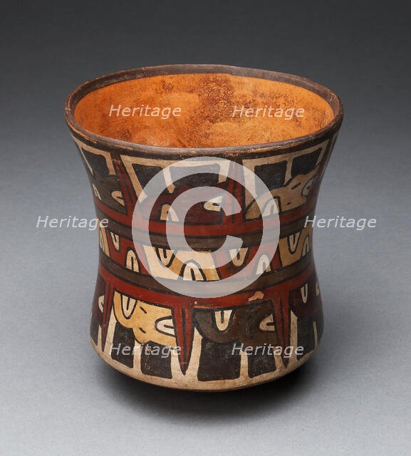 Beaker Depicting Rows of Abstract Human Heads, 180 B.C./A.D. 500. Creator: Unknown.