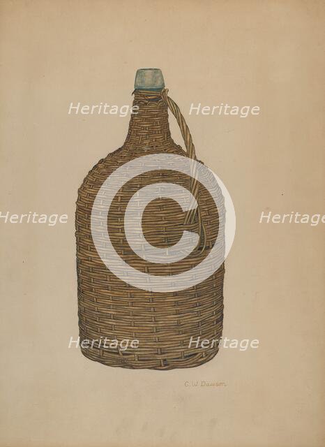 Wicker Demijohn, c. 1940. Creator: Clarence W Dawson.
