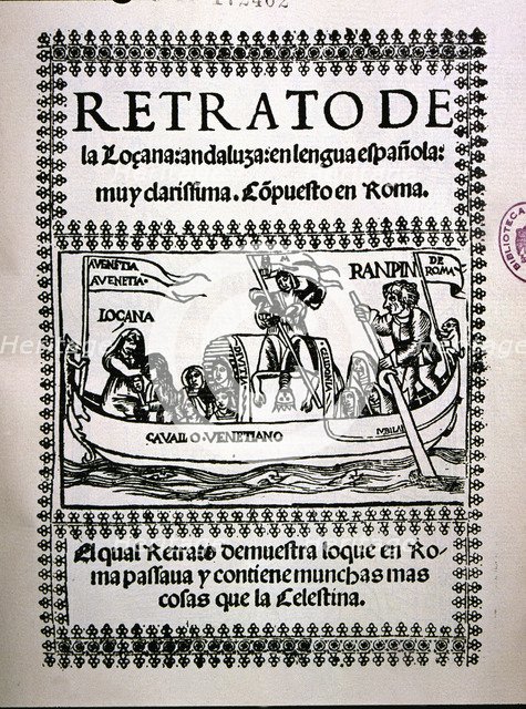 Cover of 'La lozana andaluza' (The lush Andalusian girl), facsimile.