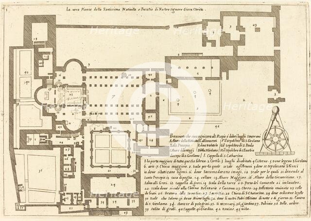 Plan of the Church of the Holy Nativity, 1619. Creator: Jacques Callot.