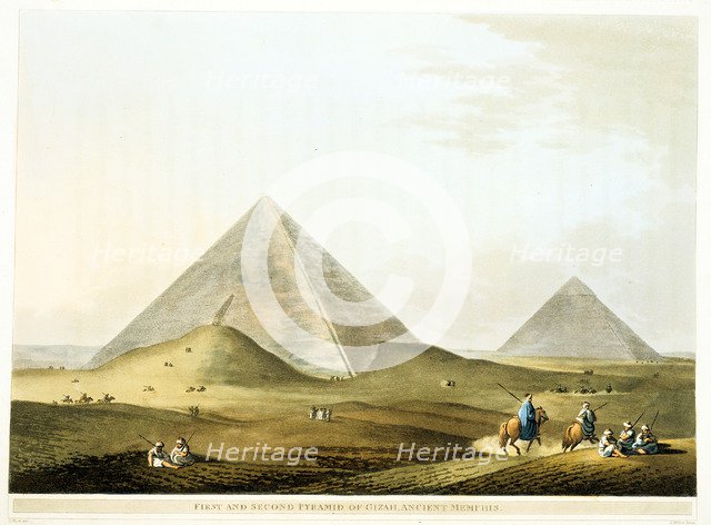 Pyramids at Giza, Egypt, 4th Dynasty, Old Kingdom, 26th century BC (1801). Artist: Unknown