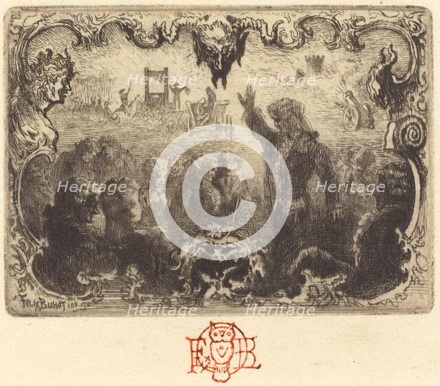 Jacques Cazotte's "Le Diable amoureux" (3rd vignette), 1878. Creator: Felix Hilaire Buhot.